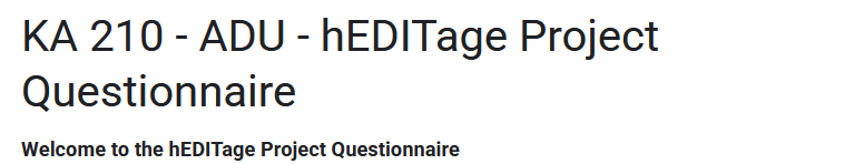 First activity – Questionnaire is sent out